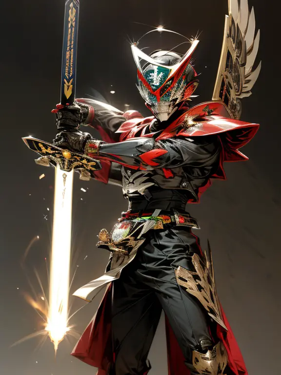 kamen rider (saber) , hero , man , armor suit (Eagle Armor Cloth), guardian , Frame background , cosmo power of fire eagle