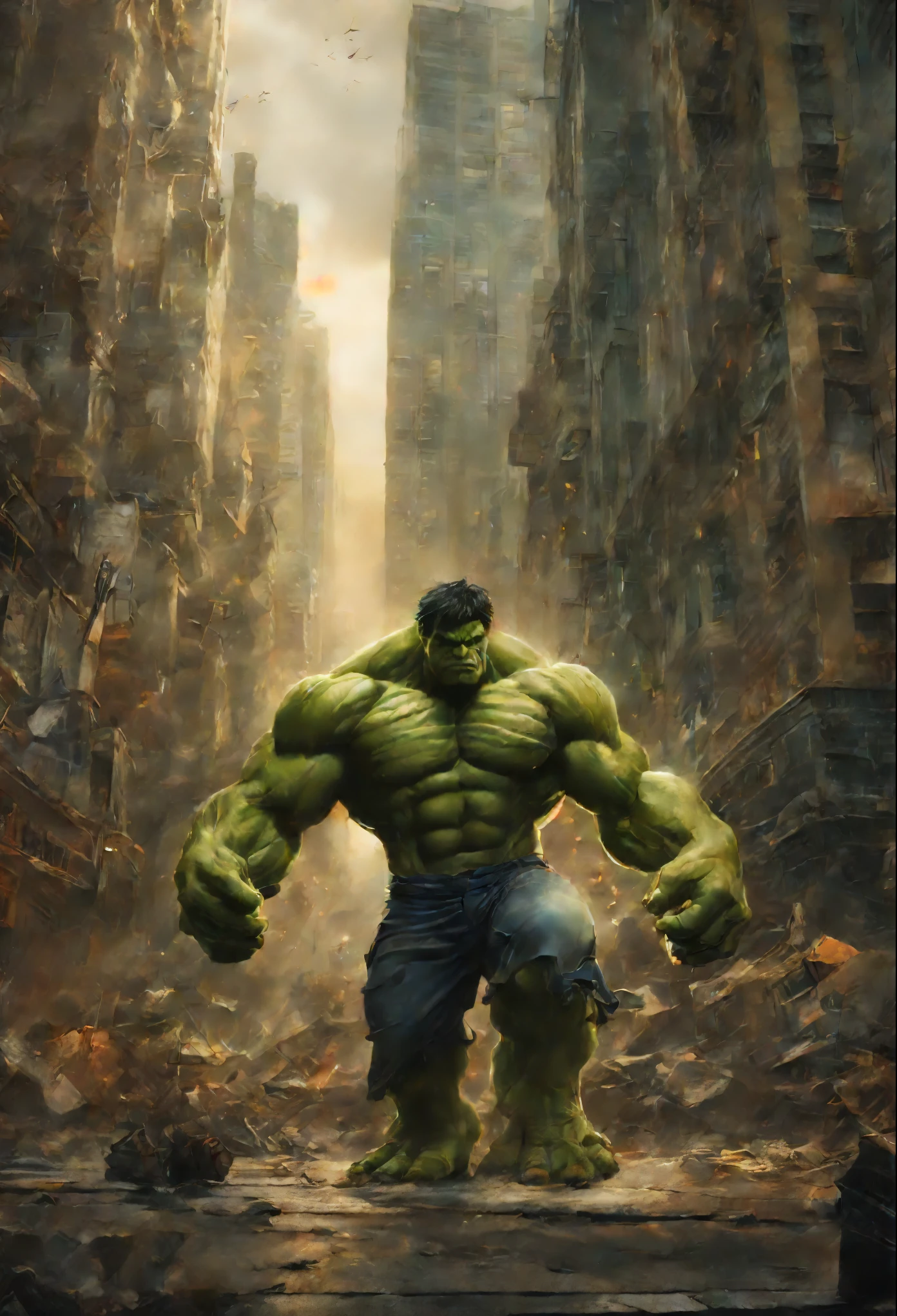 Hulk in the city - SeaArt AI