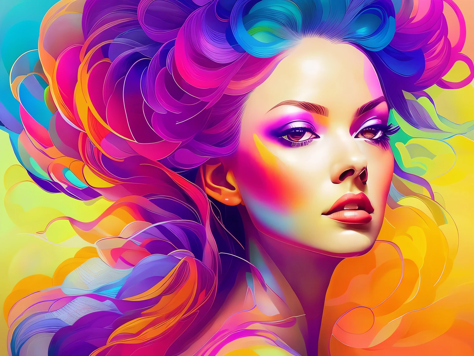 a beaut, bright portrait of a woman in a colorful headdress, rossdraws, stunning digital illustration, exquisite digital illustration, beautiful illustration, beautiful digital artwork, Intricate digital painting, Иллюстрация Adobe Illustrator, stunning art style, beautiful digital illustration, Popular on Artstration