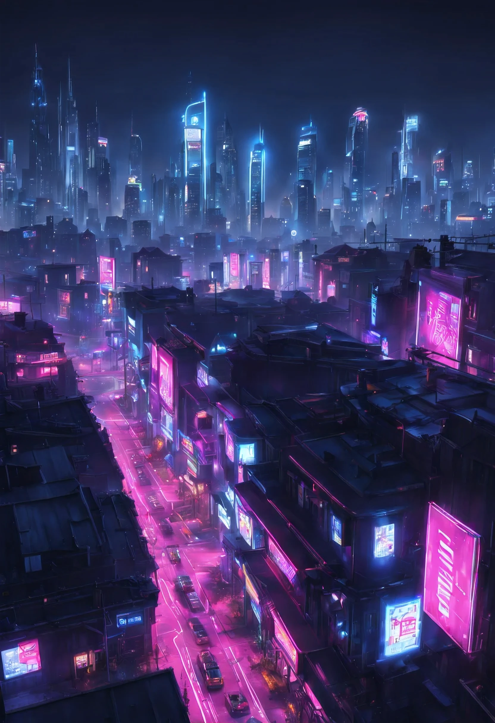 photorealistic, cyberpunk, medieval, City Night View/city night scene/Night view of the city , neon, 8k, ultra-detailed, wallpaper