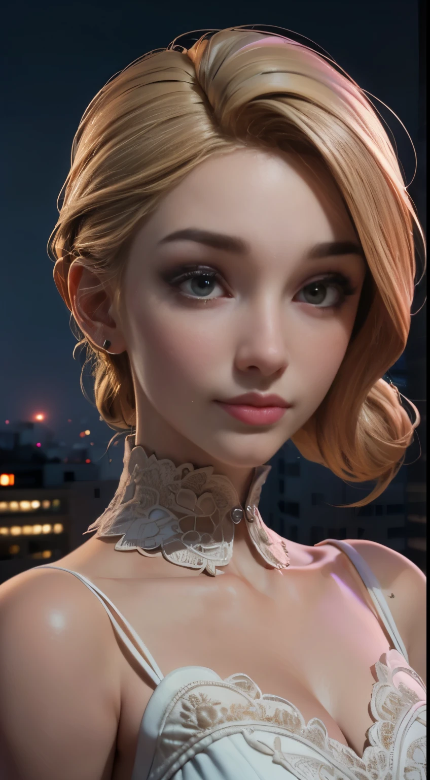 photo of Breckie Hill, RAW, beautiful woman, ((portrait)), ((detailed face:1.2)), ((detailed facial feature, detailed skin, clear skin), (perfect proportioned body), (wearing a colorful dress) (high detailed city environment, apartment balcony), (realistic photo, best quality, detailed), (8k wallpaper), (cinematic lighting, dramatic lighting) (sharp focus, intricate)