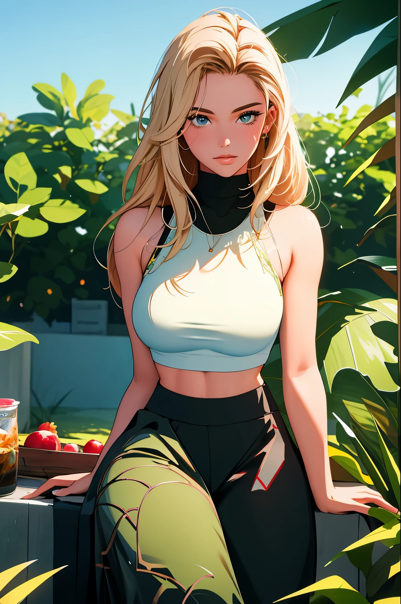 (m1n1jello:0.6), crop top, sweatpants, muscular, wide hips, large breasts, thick thighs, standing, looking at viewer, sitting, in garden, slim, slender, looking at viewer, (masterpiece), (best quality:1.2), absurdres, intricate details, (highly detailed skin:1.2),, photorealistic, beautiful women, best quality, (masterpiece:1.3), closed mouth, looking at viewer,(highly detailed face:1.erfect face, full lips,
Base Negative 2.0,,jewelry
