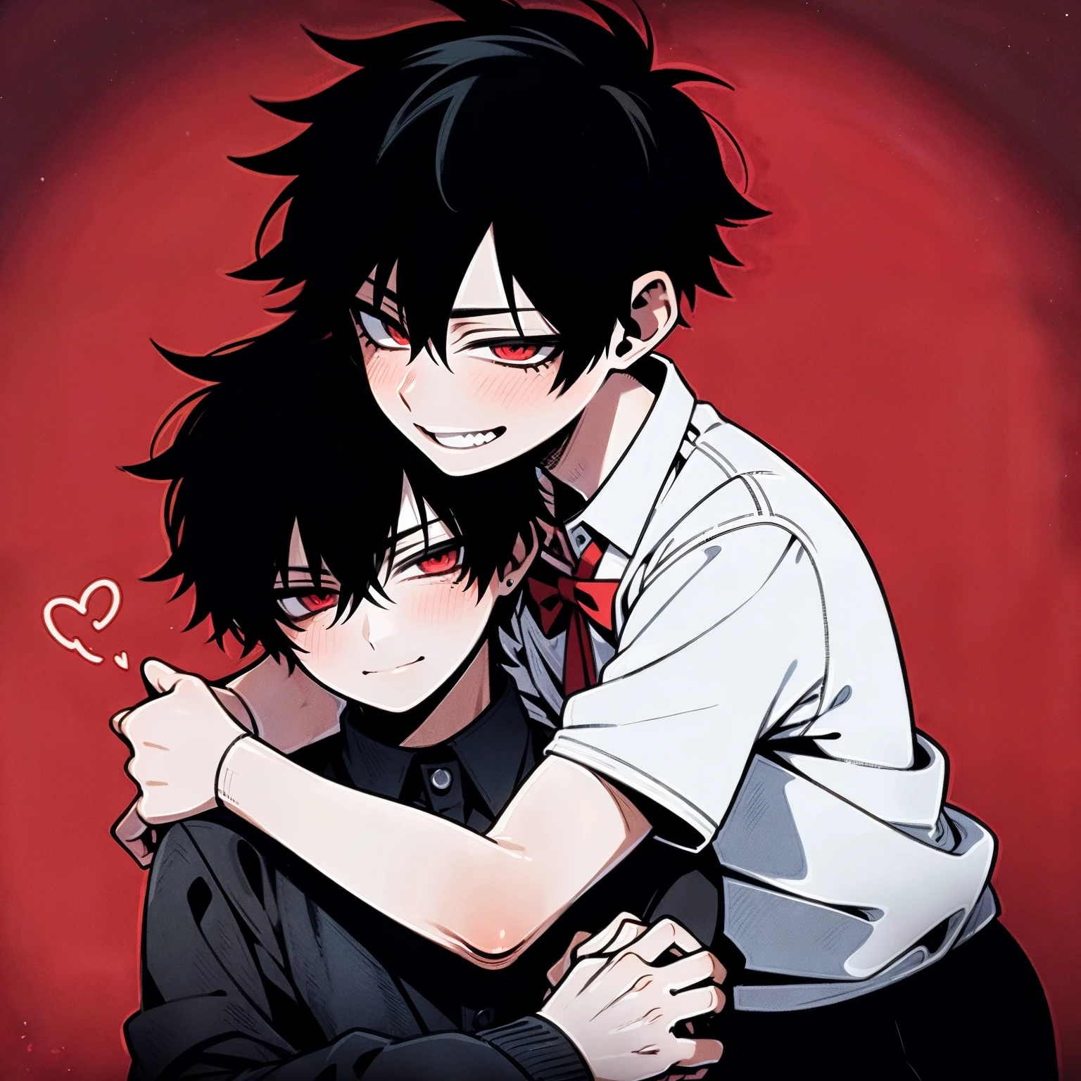 Anime Boy Hugging Another Boy With A Heart Shaped Balloon, 42% OFF