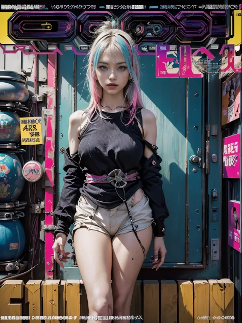 Flowing_contour biomechanical__cybernetic_airbrush___Strange__(((Japanese Harajuku style Fashion_((((Magazine_cover), bright col...