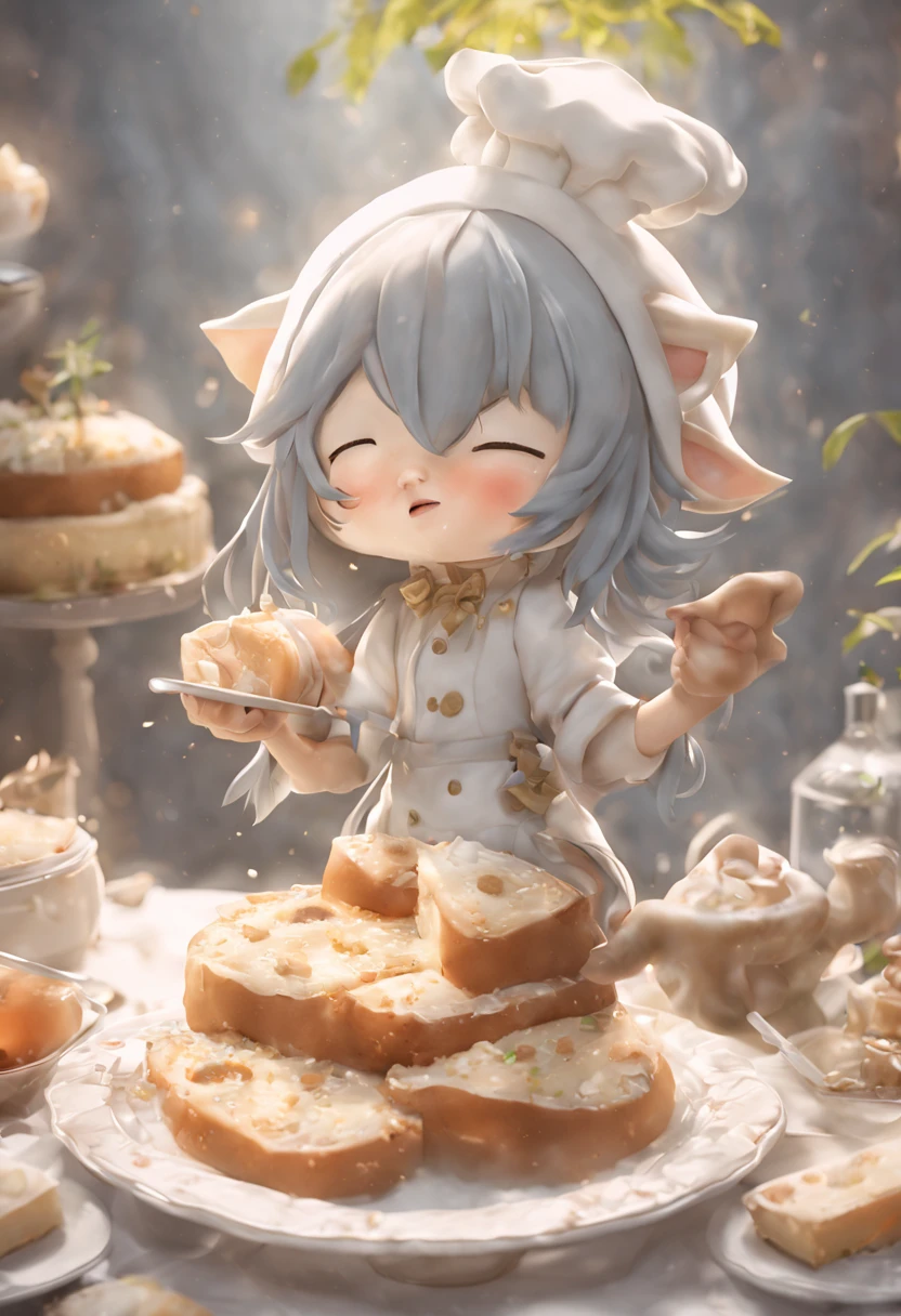 anthropomorphic hedgehog girl, a cake, breads, white chef&#39;s food, Light Room, Cinematic, nffsw, Soggy, with an intricate, hiquality, Calm tones, with an intricate詳細, Low contrast