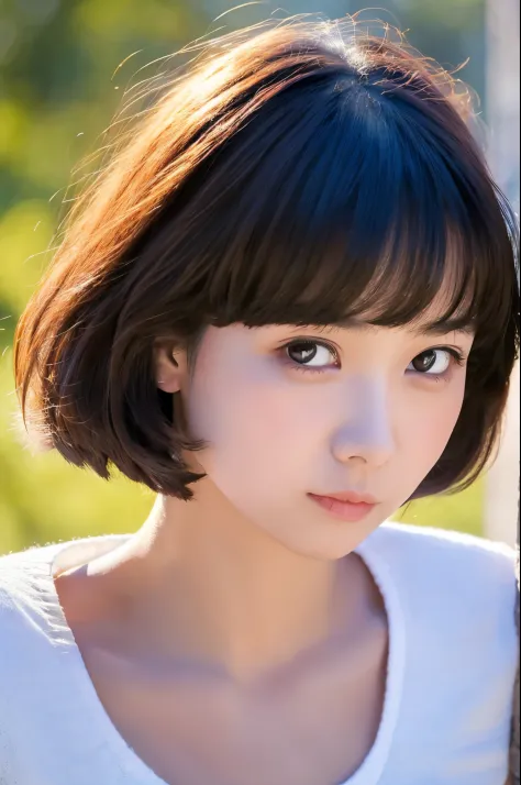 8k, RAW, best quality, ultra high res, 1girl, portrait, closeup, short hair, perfect lighting, bangs, standing, crying, shed tears, tears drop, tears on face, sad, innocent face, shining tears in eyes, ((closed lips)), glowing tears, glowing eyes, heartbro...