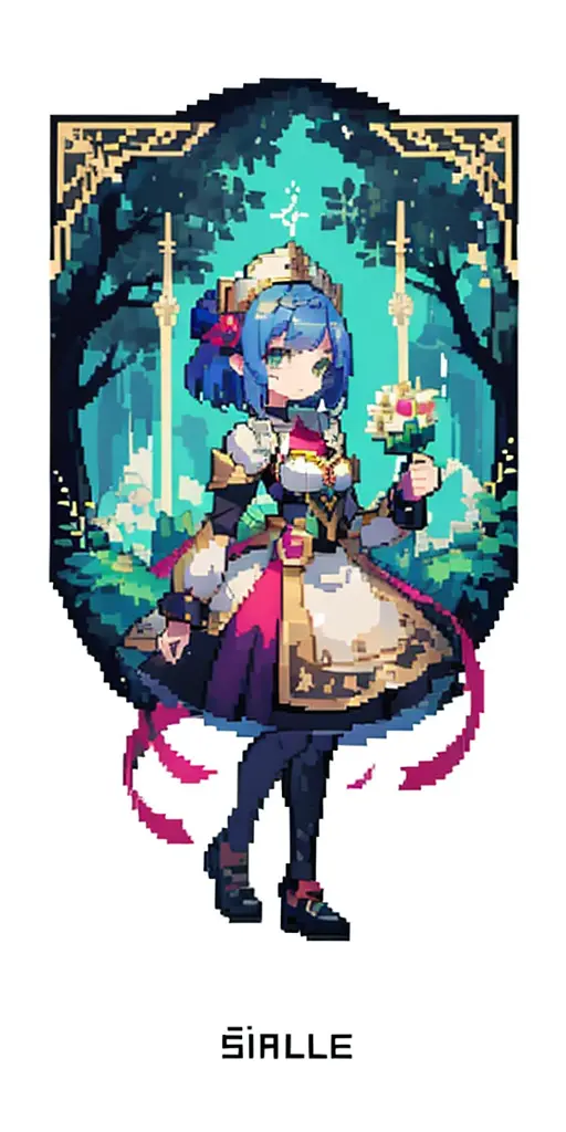 ((masterpiece)), top quality, (best quality), (hight delail) ,pixel art, 1girl, full body