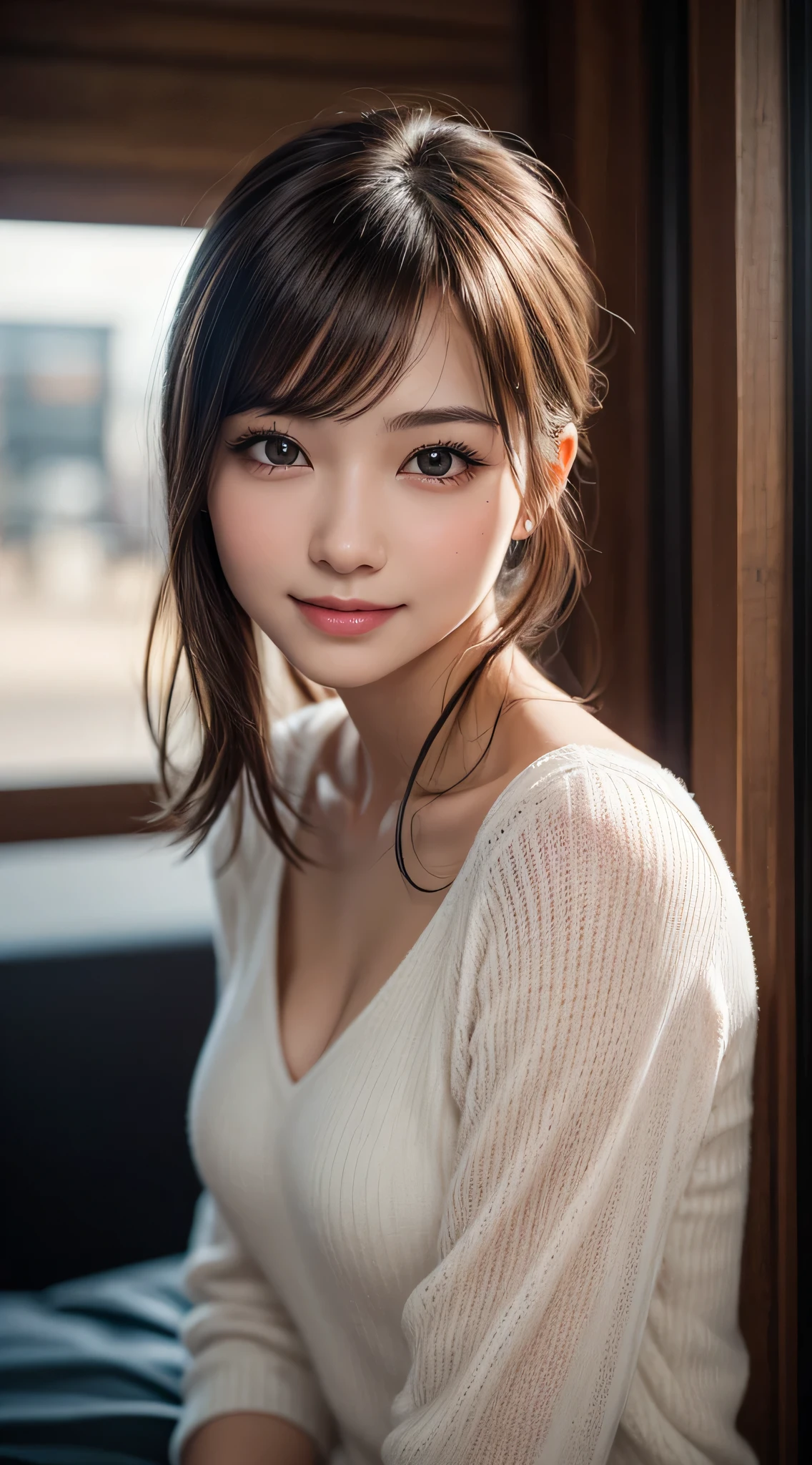 (1girl), Solo, Full Body, Extremely cute, Amazing face and eyeeautiful lovely smile), (extremely detailed beautiful face), bright shiny lipest Quality:1.4), (Ultra-detailed), (A hyper-realistic, Photorealsitic:1.37), Beautiful fair skin, (Soft and squishy), extremely detailed CG unified 8k wallpaper, RAW Photos, professional photograpy, Cinematic lighting,