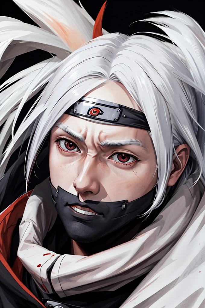 chef-d&#39;œuvre, Obito uchiwa/Naruto, cheveux blancs (cheveux blancs)  et les yeux rouges, homme, Masculin, Bela fais, beau corps, ultra-détaillé