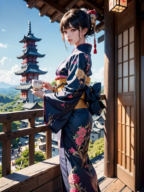 (masterpiece, top quality, best quality, official art, beautiful and aesthetic:1.2), (1girl),elaborate costume(luxurious japan k...