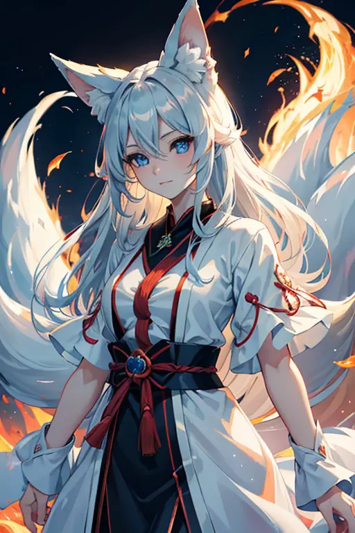 Mizuki, Kitsune is a nine-tailed fox, is a magical entity whose origin dates back to ancient times. With ancient wisdom and a de...