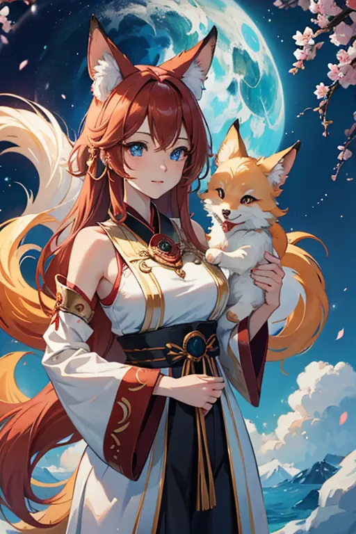 Mizuki, Kitsune is a nine-tailed fox, is a magical entity whose origin dates back to ancient times. With ancient wisdom and a de...