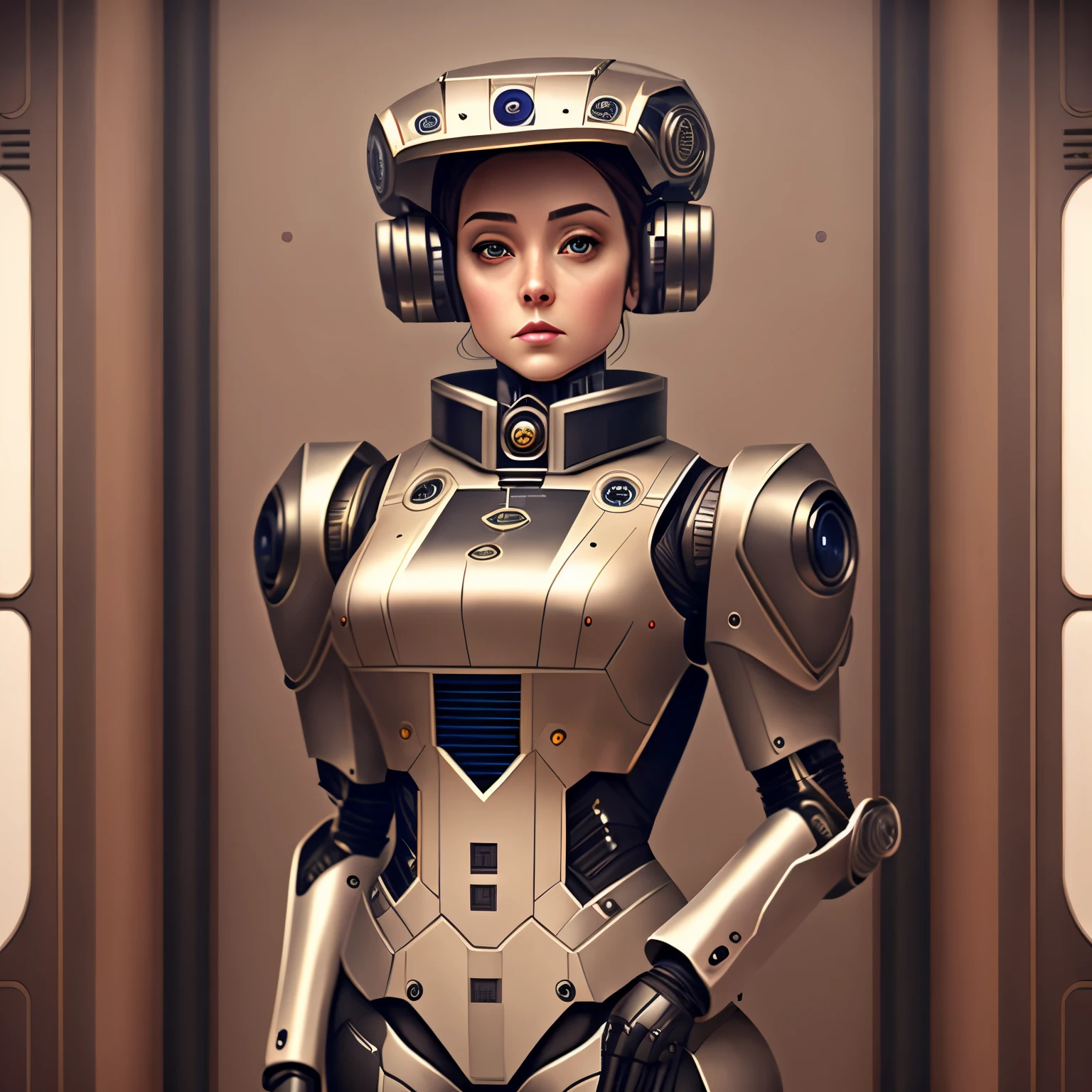 female Robot in Butler suits