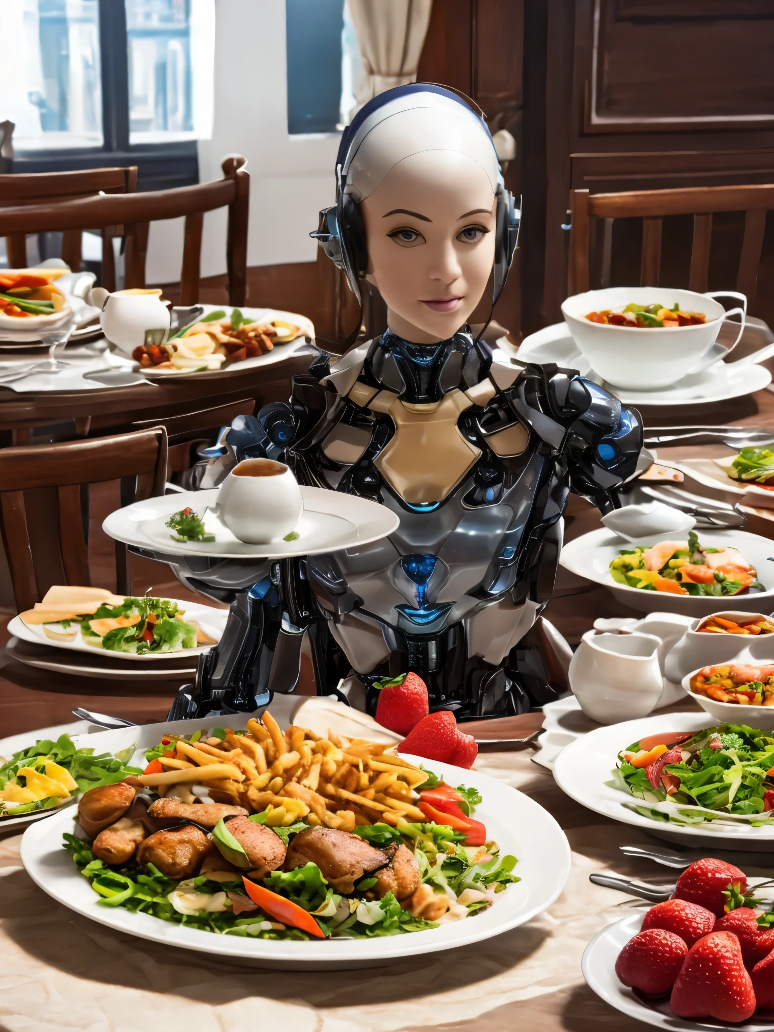 Robot Butler created with SeaArt AI