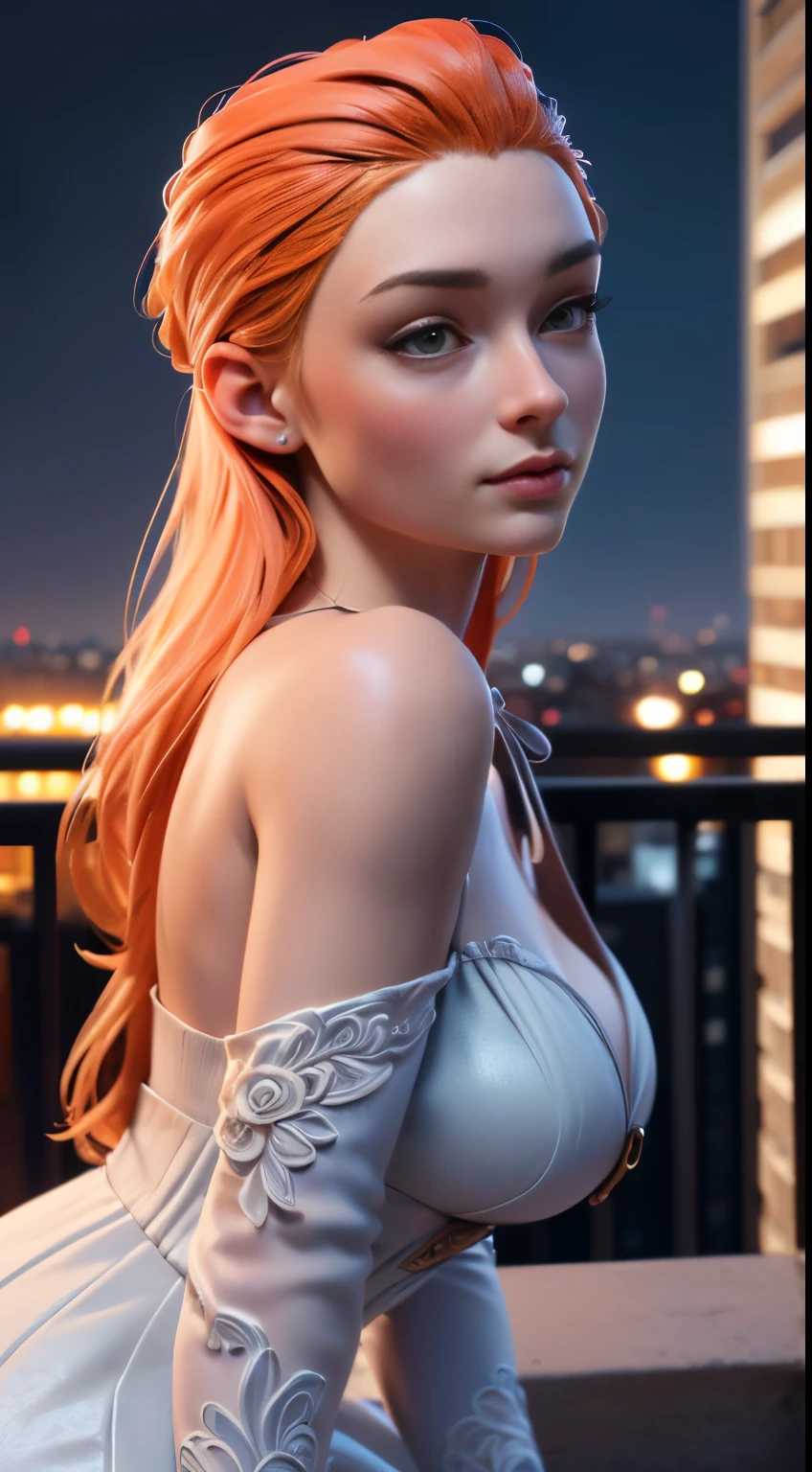 photo of Sophie Turner, RAW, beautiful woman, ((portrait)), ((detailed face:1.2)), ((detailed facial feature, detailed skin, clear skin), (perfect proportioned body), arched back, kneeling, (wearing a colorful dress) (high detailed city environment, apartment balcony), (realistic photo, best quality, detailed), (8k wallpaper), (cinematic lighting, dramatic lighting) (sharp focus, intricate)