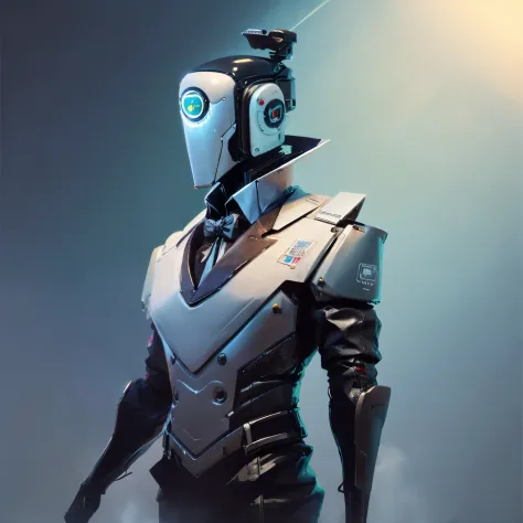 masterpiece, robot dressed as a butler