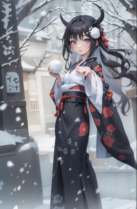 (black kimono, skirt)