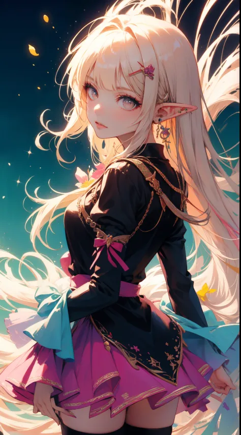 (masterpiece, top quality, best quality, official art, beautiful and aesthetic:1.2), ((elf)), ((1girl)), extreme detailed,(fract...