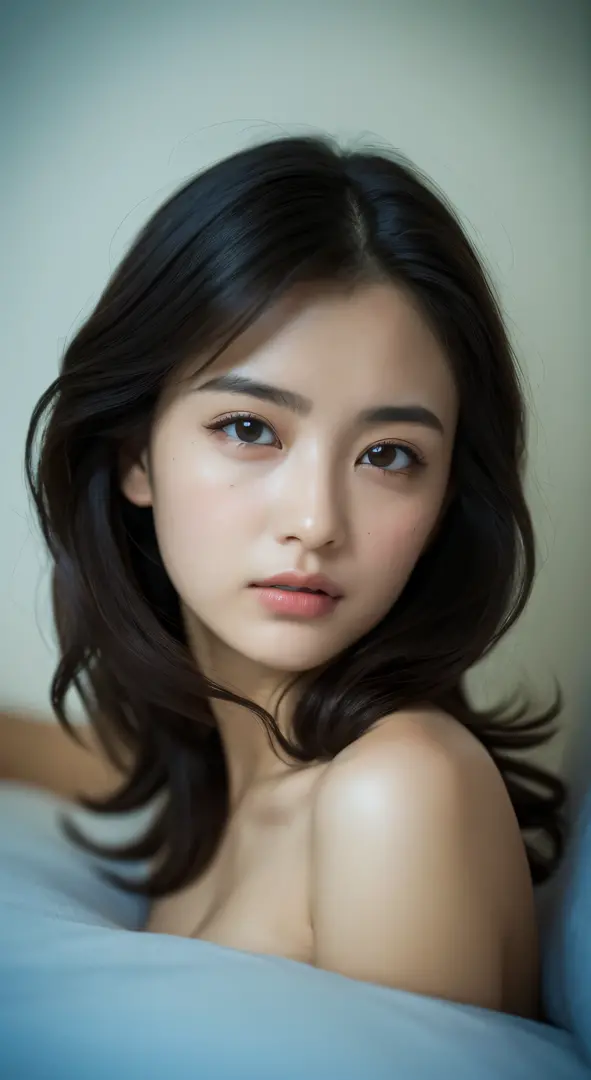 masutepiece , Best Quality, Ultra-detailed, Photo, extremely delicate and beautiful,High resolution, 1girl in, 25 years old, Beautiful girl in Japan, Small breasts, Plump lips, Wavy Hair,Short hair, I have one small mole under my eye, Detailed eyes,detaile...