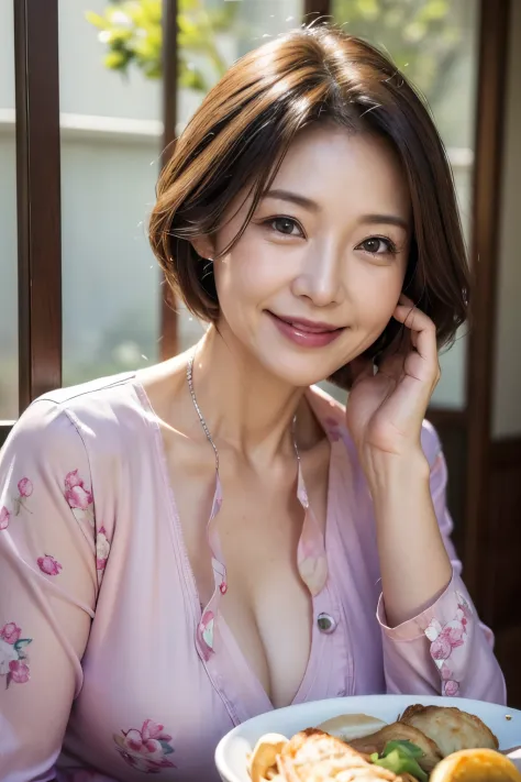 (Masterpiece: 1.4), High resolution, Highest quality, RAW, 8K, (50 year old woman: 1.4), (Face wrinkles: 1.3), Beautiful woman, (Suits: 1.4), (Smile: 1.3), (Beautiful woman: 1.3 ), pleasant breeze, bright sunlight,Japanese mature woman,blouse,asian girl,bo...