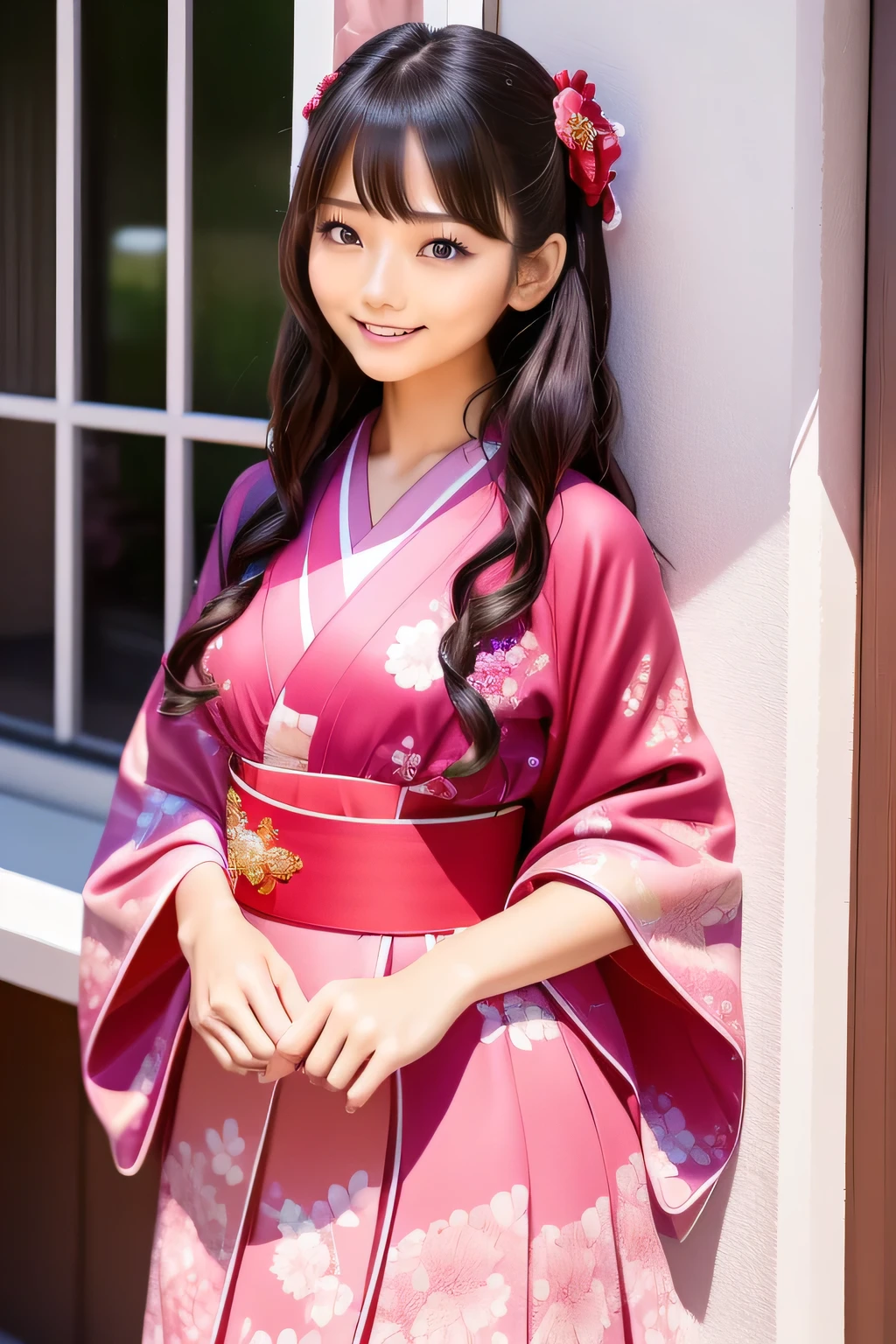 (pink and สีแดง theme:1.4), (สีแดง (โกธิคโลลิต้า, สาวฝรั่งเศส):1.2), (fusion of สีแดง short kimono and pink classic dress:1.4), (ลายดอกไม้ที่ละเอียดมากบนชุด:1.4), (แขนเสื้อกิโมโนยาวและหลวม:1.การหลอม, กระโปรงหลายชั้น) มีระบายสีดำ:1.4), (ขาเปล่า:1.3), (ถุงเท้าข้อเท้าครุย:1.2), (รองเท้าน่ารัก:1.1), เรียบ, ริมฝีปาก、แต่งหน้าออก、ขนตาสั้น、ดูที่ผู้ชม、รอยยิ้ม、ภาพเสมือนจริง、คุณภาพของภาพระดับสูง、ด้านบนของโต๊ะ, คุณภาพดีที่สุด, 8ก, บิวตี้、รายละเอียดดี