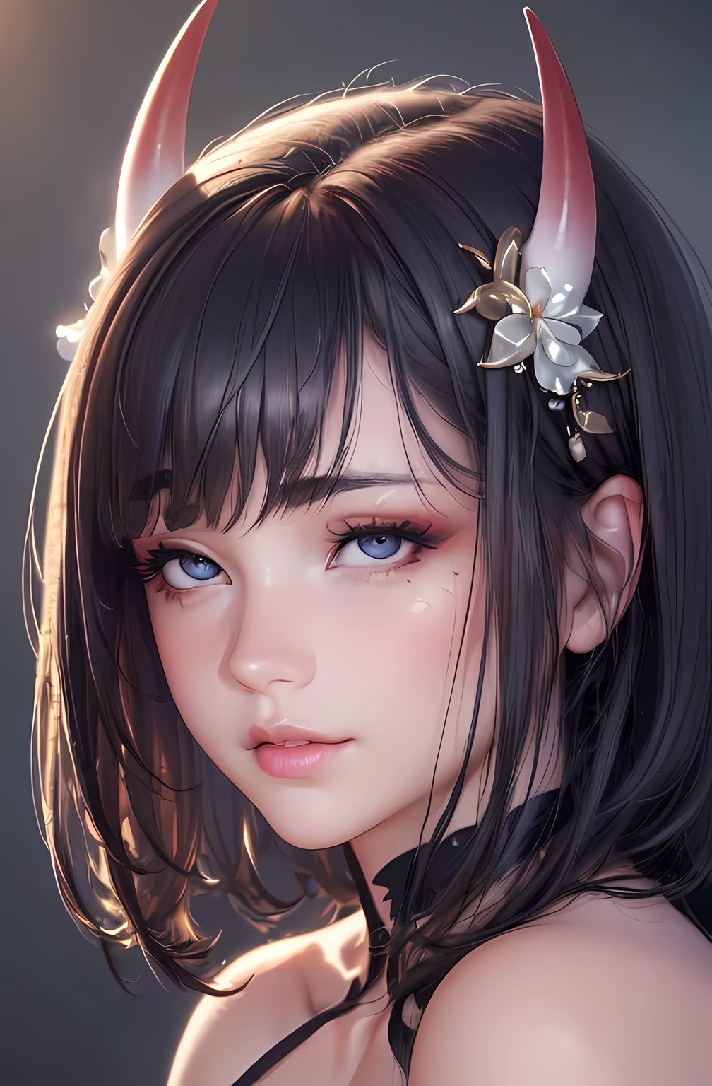 (Best quality at best,4K,CG,the wallpaper,HighDynamicRange,A high resolution,tmasterpiece:1.2),ultra - detailed,(actual,photoactual,photo-actual:1.37),美丽细致的眼睛,beautiful detailed lips,Thigh thick,The barefoot,their:1.8,black-skinned:1.8,Long flaxen hair:1.6,White eyeshadow,white lips,SFW