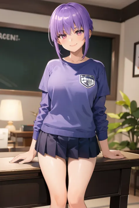 Ayane, 1girl in, A smile, livingroom, 10-year-old figure, school shirt, elementary student