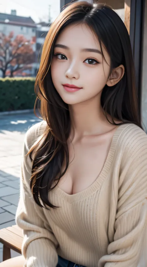 masutepiece、Best Quality、Illustration、 Ultra-detailed、finely detail、 hight resolution、8K Wallpaper、Perfect dynamic composition、21-year-old beautiful girl、neat college girl、detailed beautiful faces、Detailed beautiful eyes、Textured skin、A faint smile、tiny ch...