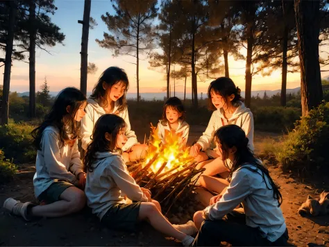 campfire, forest school, children learning, storytelling, nature connection, outdoor education, playful exploration, curious min...