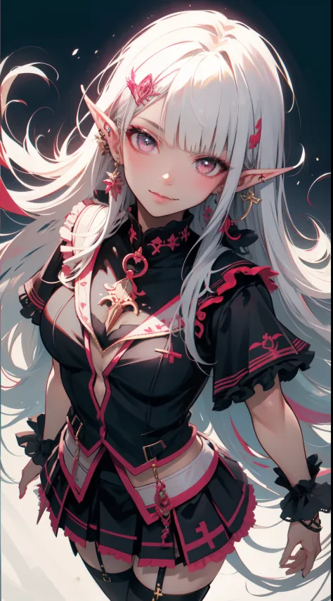 (masterpiece, top quality, best quality, official art, beautiful and aesthetic:1.2), ((dark elf)), ((1girl)), extreme detailed,(...