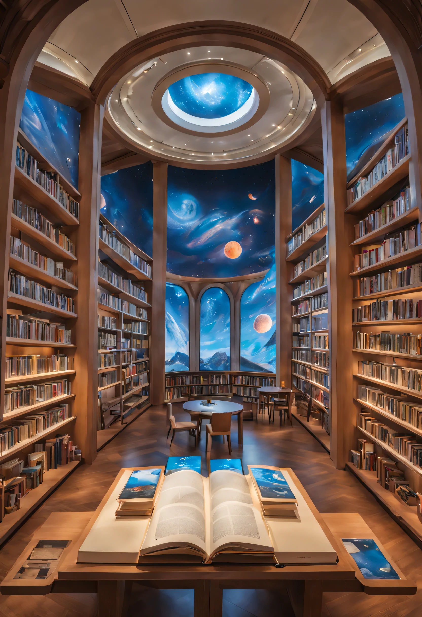 Magic Library，filled with books，Movable bookshelf，Transformable bookshelf，interactive screen，High-tech learning tools，Lively and interesting magical world