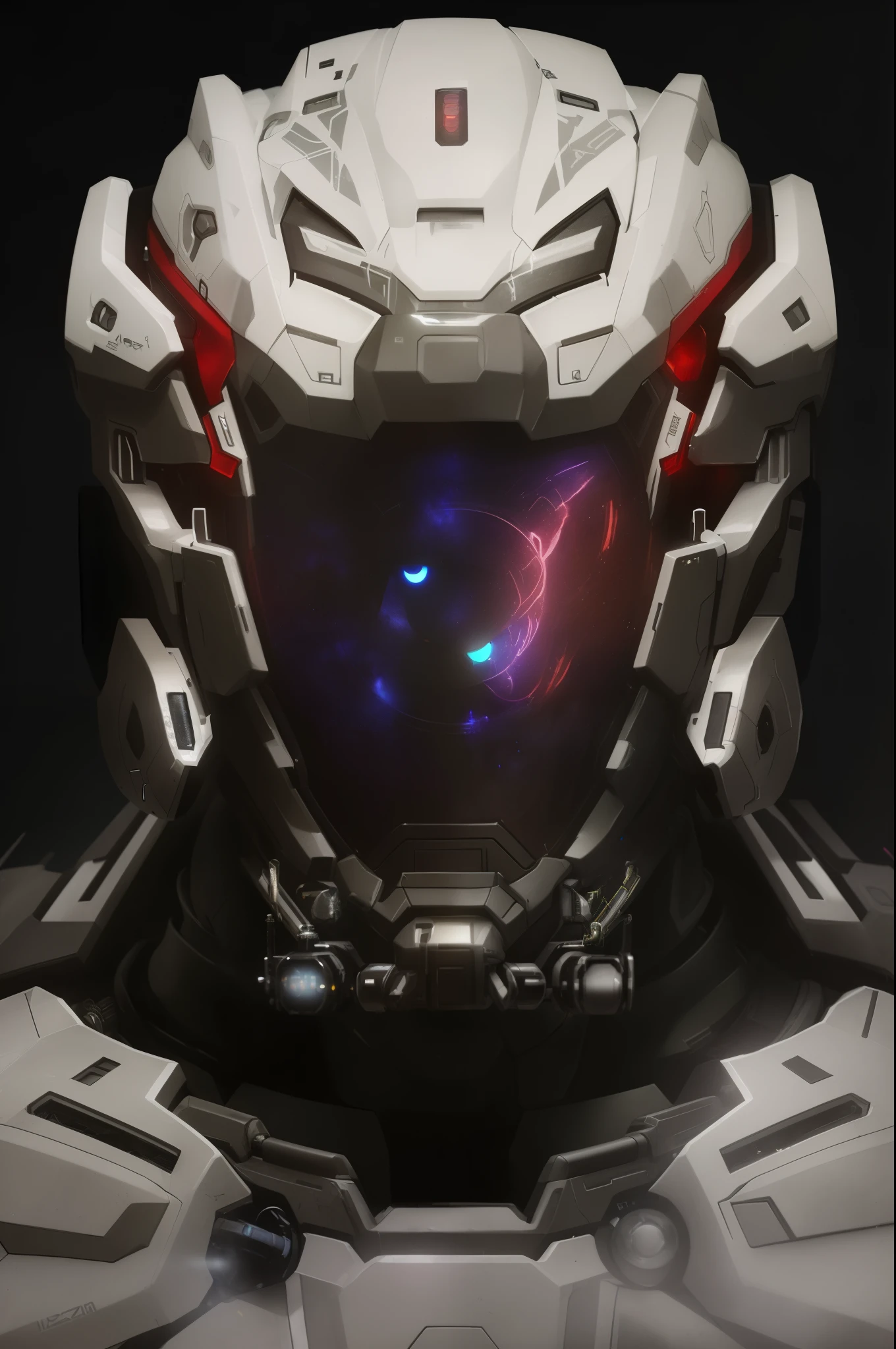 a close up of a futuristic helmet with a glowing eye, portrait of a space cyborg, portrait of a mech, eyes projected onto visor, detailed sci-fi art, symmetrical portrait scifi, star citizen halo, dark sci-fi art, anfas portrait of a mech warrior, cyborg portrait, epic sci-fi character art, epic sci - fi character art