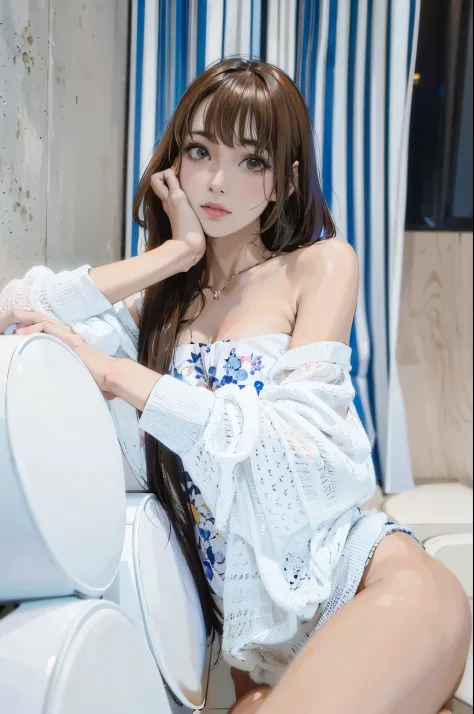 Alafe asian woman sitting on bathroom toilet, 奈良美智, Realistic Young Gravure Idol, Young Pretty Gravure Idol, taken with a canon eos 5 d mark iv, Young skinny gravure idol, Young gravure idols, taken with a canon eos 5 d, sophisticated gravure idol, Ayami K...