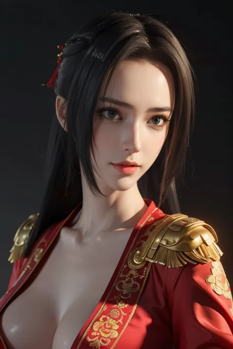 Masterpiece，The best qualities，Very high resolution，8K，((Portrait))，((Head close-up))，Original photo，real photo，digital photography， (Women in ancient Chinese style)，(Ancient Chinese women)，23-year-old girl，(Long Horsetail Hair)，Beautiful red pupils，elegan...
