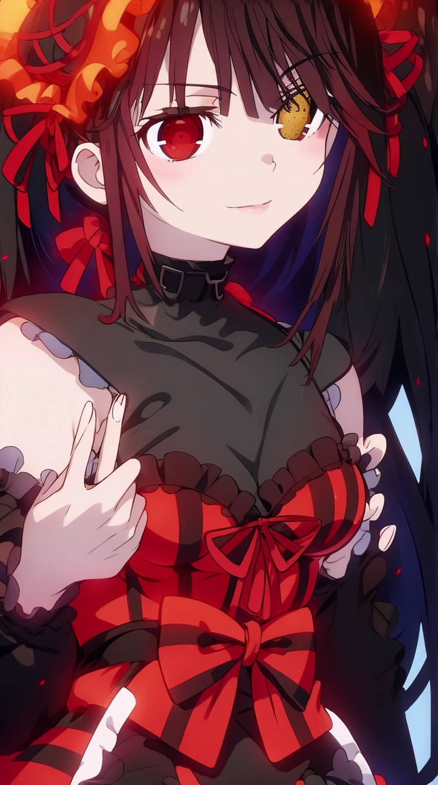 Anime, kurumi tokisaki in anime date a live, heterochromia, medium breasts  - SeaArt AI