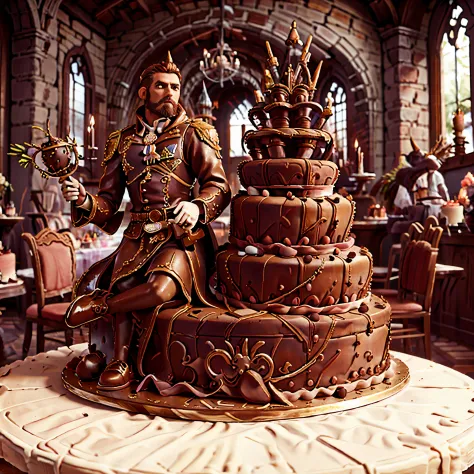 Wedding cake shape, (Cake style:1.2), (Masterpiece, Best Quality), (Gothic castle with crosses: 0.1)