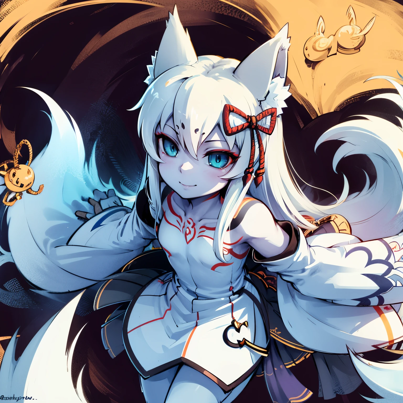 8k, resolution, high quality, high resolution, best quality, best resolution, absurd resolution, ray tracing, high detailed, masterpiece, extremely detailed,shoulder length white hair, female,white 2 wolf ears, teenage girl, slim body, white scale dragon tail,black boots,black leggings, school skirt, white jacket, medium size chest, detailed blue eyes, detailed beautiful face,solo female,1 dragon tail, detailed eyes