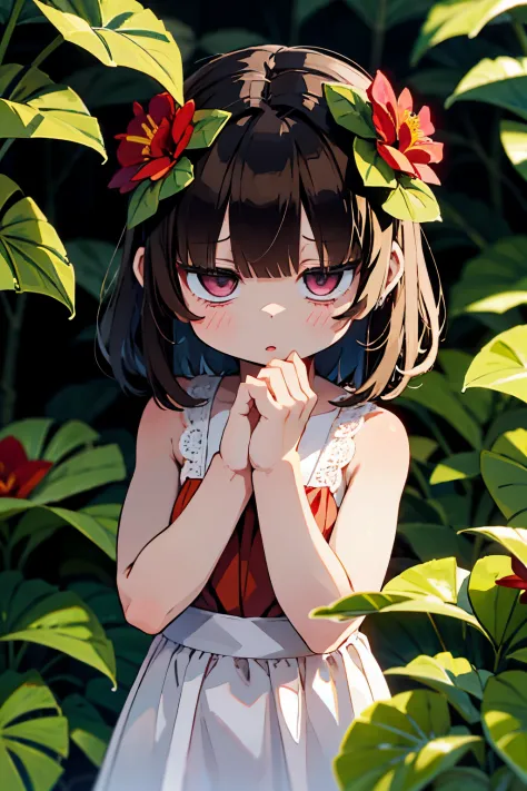 Girl surrounded by beautiful begonia flowers, Soft lighting, And a dreamy atmosphere. Best Quality, A masterpiece of high resolution:1.2, With ultra-detailed and realistic elements. The girl has charming detailed eyes, seductive lips, and long eyelashes. P...