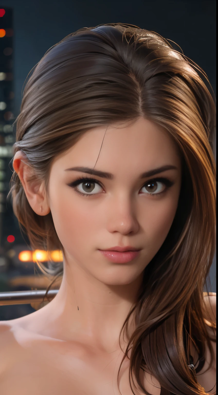 photo of Little Caprice, RAW, beautiful woman, ((portrait)), ((detailed face:1.2)), ((detailed facial feature, detailed skin, clear skin), (perfect proportioned body), ((nsfw:1.5)) (high detailed city environment, apartment balcony), (realistic photo, best quality, detailed), (8k wallpaper), (cinematic lighting, dramatic lighting) (sharp focus, intricate)