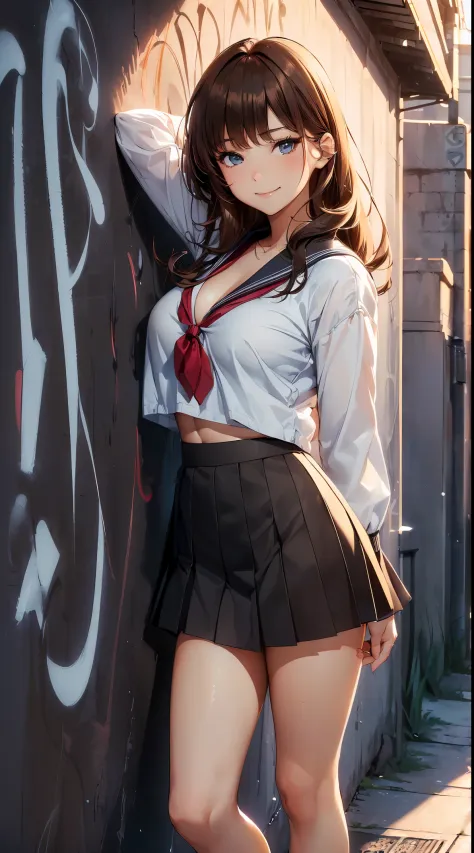 ​masterpiece, top-quality, the Extremely Detailed CG Unity 8K Wallpapers, Ultra-realistic 8kCG, erfect artwork, The perfect female figure, Dramatic shadows, (spot light, Perfect litthing, Detailed light, (((1girl in))), ((Sharp face)), ((Brown hair, waved ...