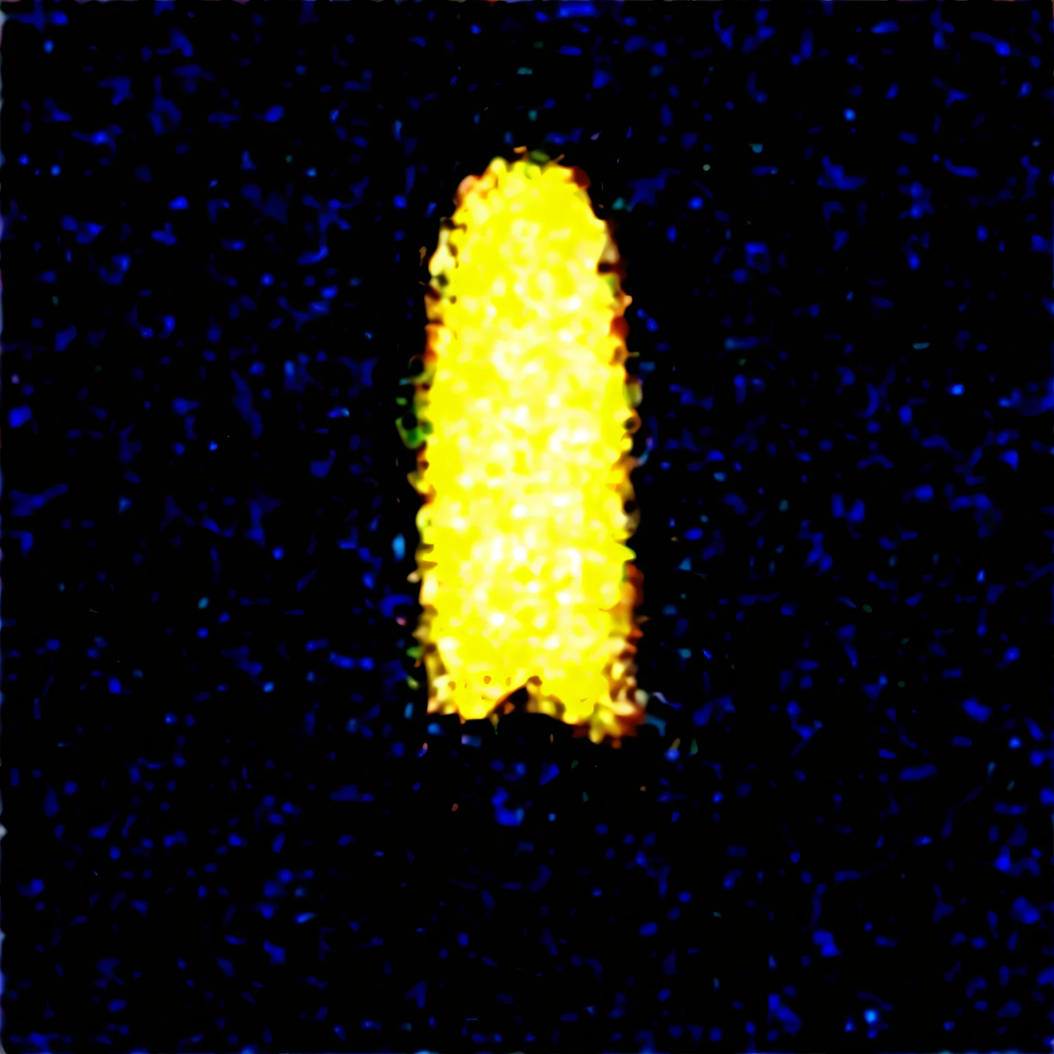 A close up of a yellow object in the dark - SeaArt AI