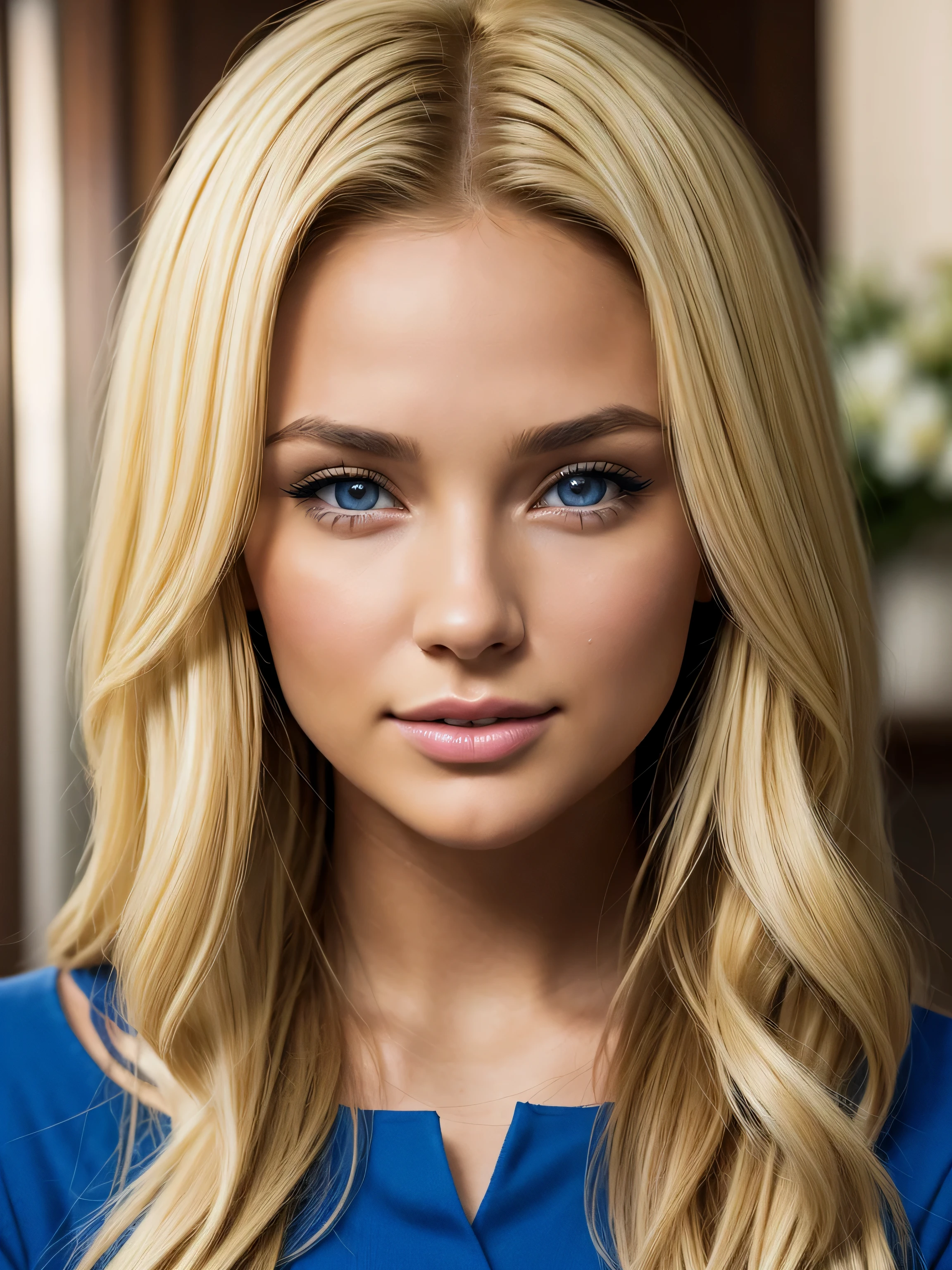 Masterpiece, Realistic, 8K, ultra_detailed detailed, very_detailed_facial_features, Beautiful_cute_feminine_young_Jennifer_Morrison_head_shape, (blonde_hair:1.5), Beautiful_long_young_Hayden_Panettiere_blonde_hair, Beautiful_short_young_Victoria_Justice_forehead, Very_small_round_young_Hayden_Panettiere_eyebrows, Beautiful_tanned_realistic_young_Eva_Longoria_skin_color, (blue_eyes:1.2), Beautiful_young_Hayden_Panettiere_blue_eyes, large_eyes1.3, big_eyes:1.1, Very_Beautiful_realistic_detailed_iris, small_very_beautiful_delicate_nose, Very_beautiful_cute_young_Taylor_Swift_cheeks, feminine_prominent_cheekbones:1, Very_attractive_feminine_red_Taylor_Swift_lips, very_beautiful_arched_chin_and_jaw:1.2, short_jaw:1, Extremely_beautiful_cute_elegant_young_woman, (waist_shot:1.5, looking_at_viewer:1.5, body_looking_at_viewer:1.5, wistful_smile:1.2), wearing a white_strapless_dress:0.5