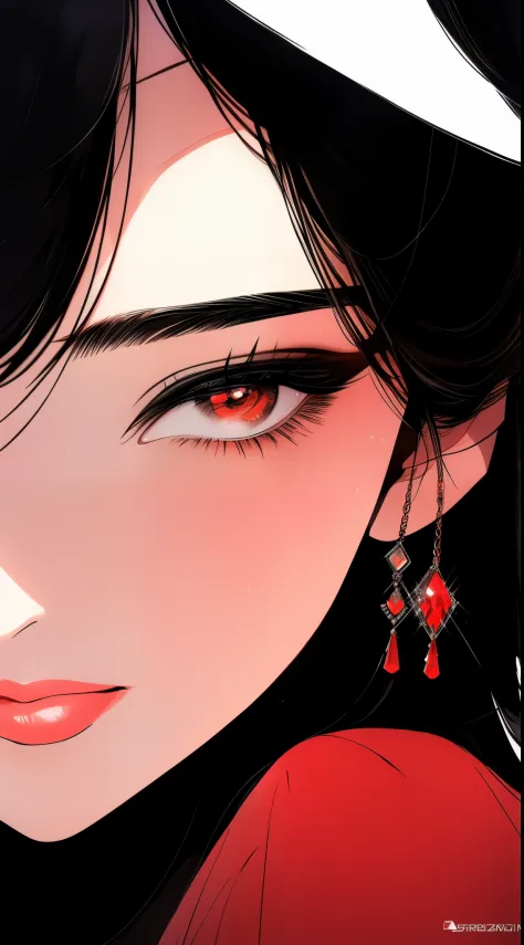 a close up of a woman in a red dress with a necklace, artgerm on artstation pixiv, sakimi chan, extremely detailed artgerm, saki...