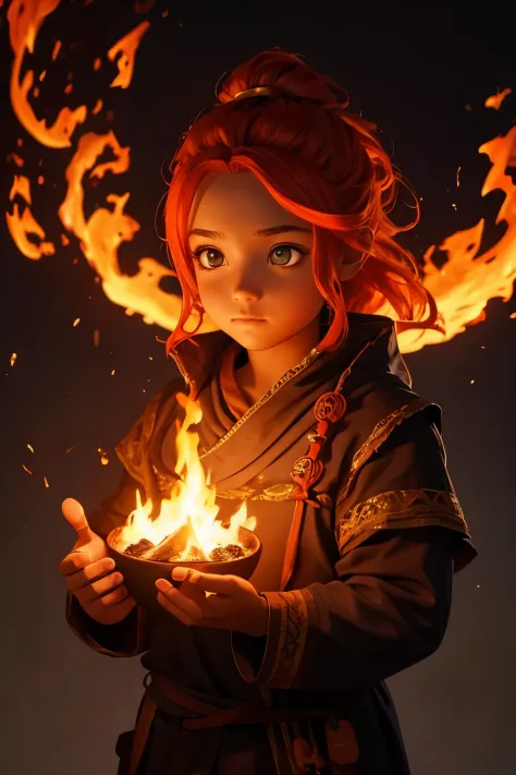 Fire Genasi, child, girl, young