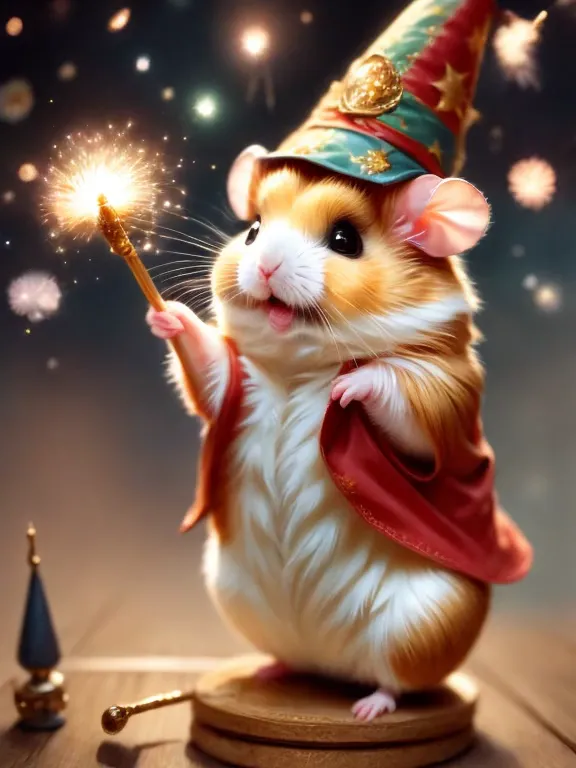 skyrocket,magic hamster party,((hamster wizard:great joy:pulling the hands up:opening mouth:jumpping:wizard hat)),magic wands,,w...