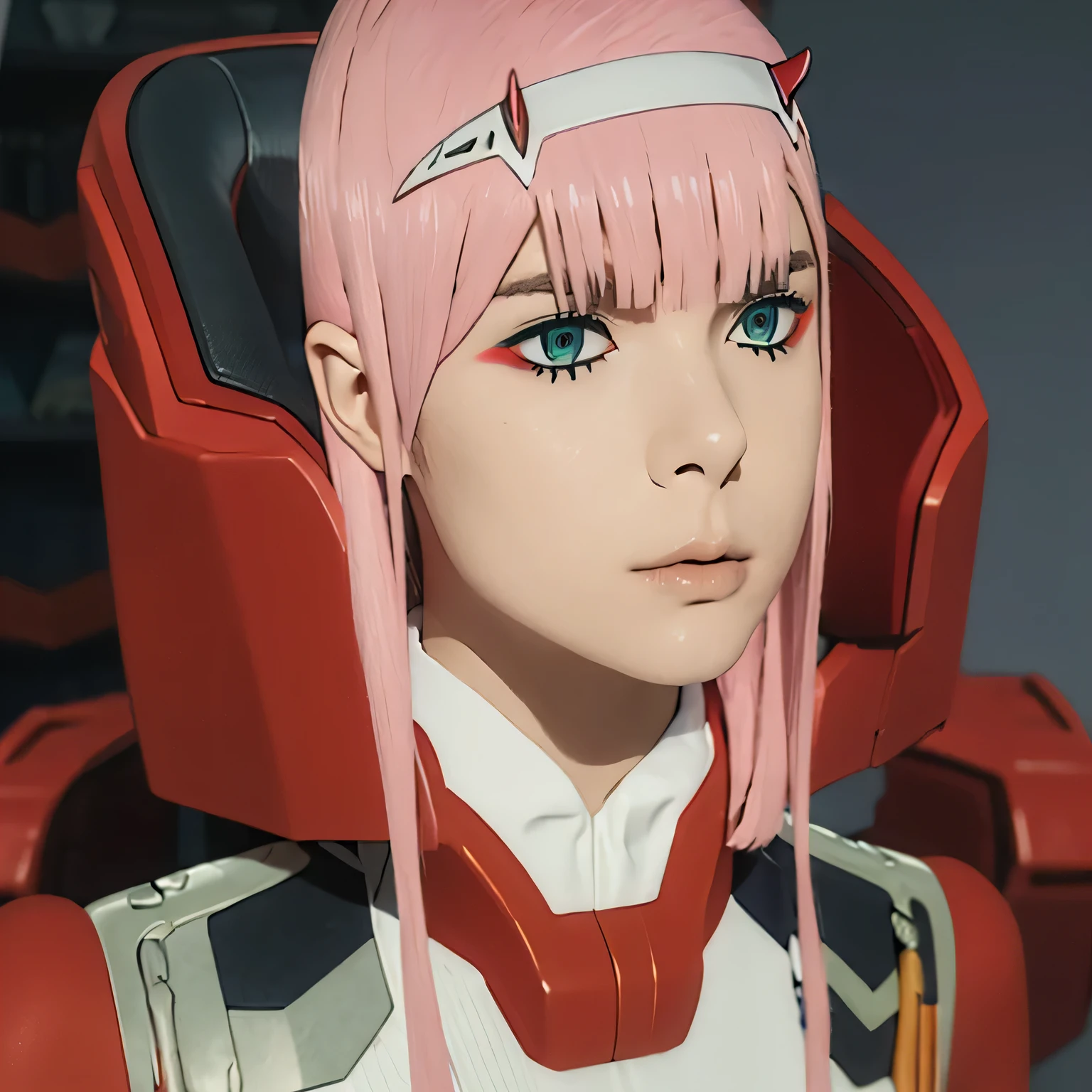 A close up of a person with pink hair and a helmet - SeaArt AI