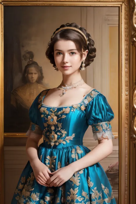 142
(a 20 yo woman,in the palace), (A hyper-realistic), (high-level image quality), ((beautiful hairstyle 46)), ((short-hair:1.4...