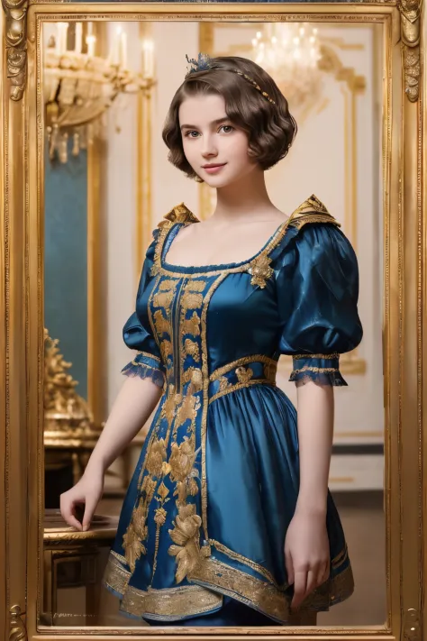 142
(a 20 yo woman,in the palace), (A hyper-realistic), (high-level image quality), ((beautiful hairstyle 46)), ((short-hair:1.4...