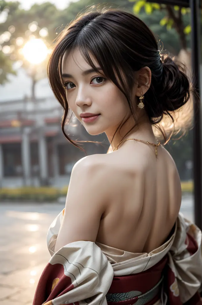 (Photoreal Stick:1.5, masutepiece:1.5, RAW shooting, 8K), (top-quality, ​masterpiece, 超A high resolution), morning, Precincts of...