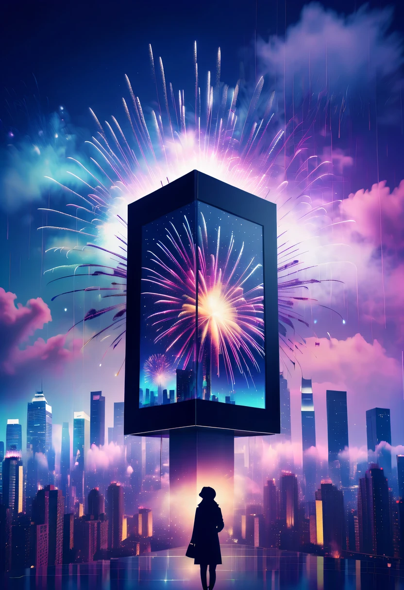 สไตล์ดูเบร็ค,ไซเบอร์เนติกส์ปรากฏขึ้นบนท้องฟ้า.The prospect of fireworks on ปีใหม่’s Eve 2024,ดอกไม้ไฟที่งดงาม,(การสัมผัสหลายครั้ง1.8),(ป้ายดิจิตอล,2024:1.5),เมืองเทคโนโลยี,เซลล์ประสาทปัญญาประดิษฐ์,เมทริกซ์เครือข่าย,ปีใหม่&#39;โปสเตอร์ภาพอีฟ,โปสเตอร์ที่ซับซ้อนในรูปแบบศิลปะเหนือจริง,超现实梦想ปีใหม่海报,超现实科幻ปีใหม่梦想海报，ยิงมุมกว้าง，ท้องฟ้ายามค่ำคืนอันกว้างใหญ่，ปีใหม่，การแสดงดอกไม้ไฟอันยิ่งใหญ่，ภาพเหมือนของผู้หญิง，เอฟเฟกต์การสัมผัสสองครั้ง，แสงอันน่าทึ่ง，เทคโนโลยีการสัมผัส vivd Coloong，องค์ประกอบที่สร้างสรรค์，การถ่ายภาพอย่างมีศิลปะ，ความคมชัดสูง，องค์ประกอบที่เป็นนามธรรม，มีเสน่ห์ทางอารมณ์，ดวงตาที่แสดงออก，โฟกัสนุ่มนวล，พื้นหลังคลุมเครือ，รายละเอียดริมฝีปากที่สวยงาม，การสัมผัสหลายครั้ง，มุมมองที่แตกต่าง、เมืองแห่งอนาคต，ซิลลูเตของตึกสูง。เนื้อสัมผัสมีความชัดเจน、วางซ้อนภาพ、การผสมผสานธีมที่ลงตัว、เรื่องศิลปะ、บรรยากาศเหนือจริง、เทคโนโลยีการทดลอง、การสำรวจจินตนาการ、การแสดงออกทางศิลปะ、การตีความทางศิลปะ、การทดลองเชิงสร้างสรรค์、เรื่องเล่าส่วนตัว、องค์ประกอบแบบชั้น、สุนทรียภาพอันไม่มีตัวตน、ผลกระทบต่อภาพที่น่าตกใจ、ความลึกของภาพ、ความเป็นจริงที่มีมนต์ขลัง、บรรยากาศบทกวี，รายละเอียด、พิถีพิถัน，บทกวีภาพ